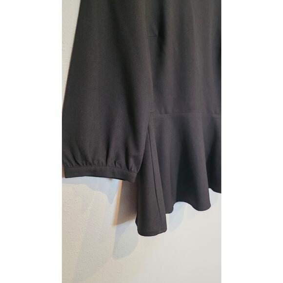 Stunning Forever 21 Black Peplum Top with Beaded Shoulders - Picture 3 of 7